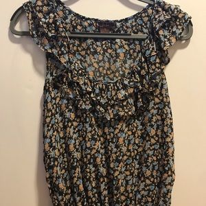 RESERVED FOR @germainecooper1 - Nordstrom Floral Blouse with Ruffles